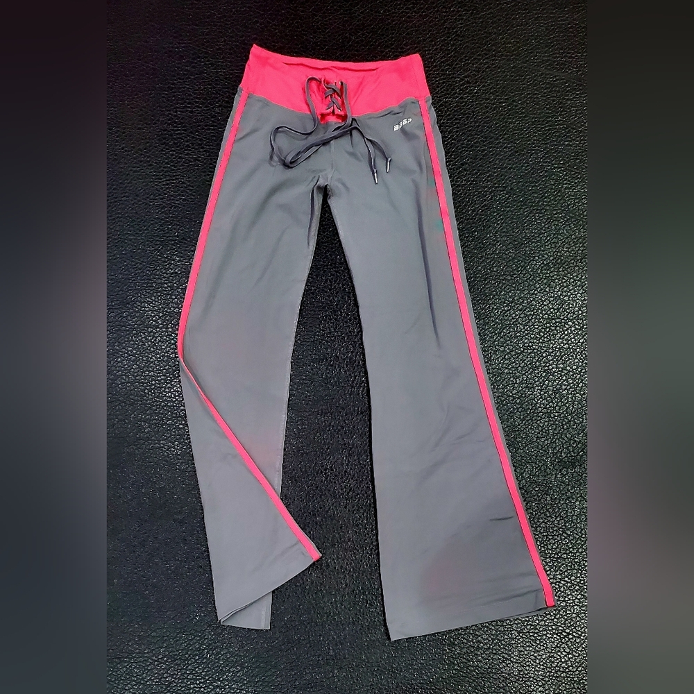 Bebe Sport Logo Grafite/Rouge Lace-up Pants - Size XS/S ( 31" inseam)